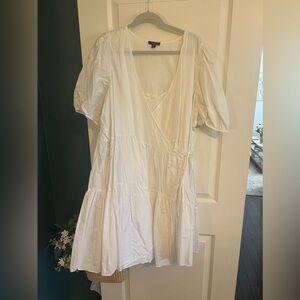 White wrap dress